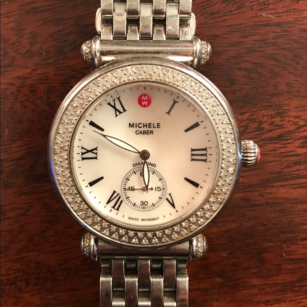 Michele Caber Watch with diamonds and extra band